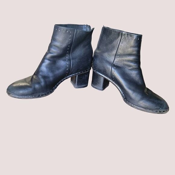Rag & Bone Willow Stud Black Leather Chelsea Boots SZ 39.5 (9.5) Bootie - Picture 8 of 10